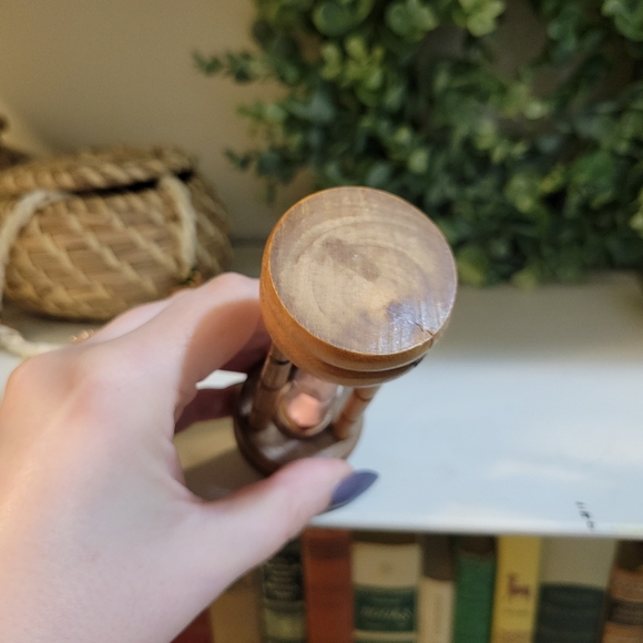 Wooden Hourglass Vintage Mini Glass Orange Sand Timer - Picture 5 of 7